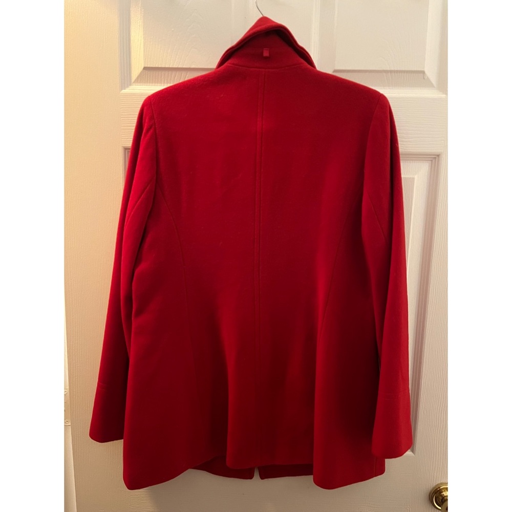 ❣️Calvin Klein Red Classic Winter Fall Autumn 100% Wool Pea Coat Size 10 Large❣️ - Picture 12 of 13